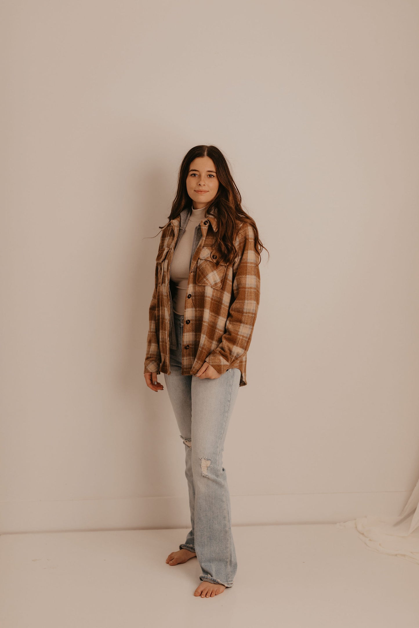 PENNY PLAID HOODED SHIRT