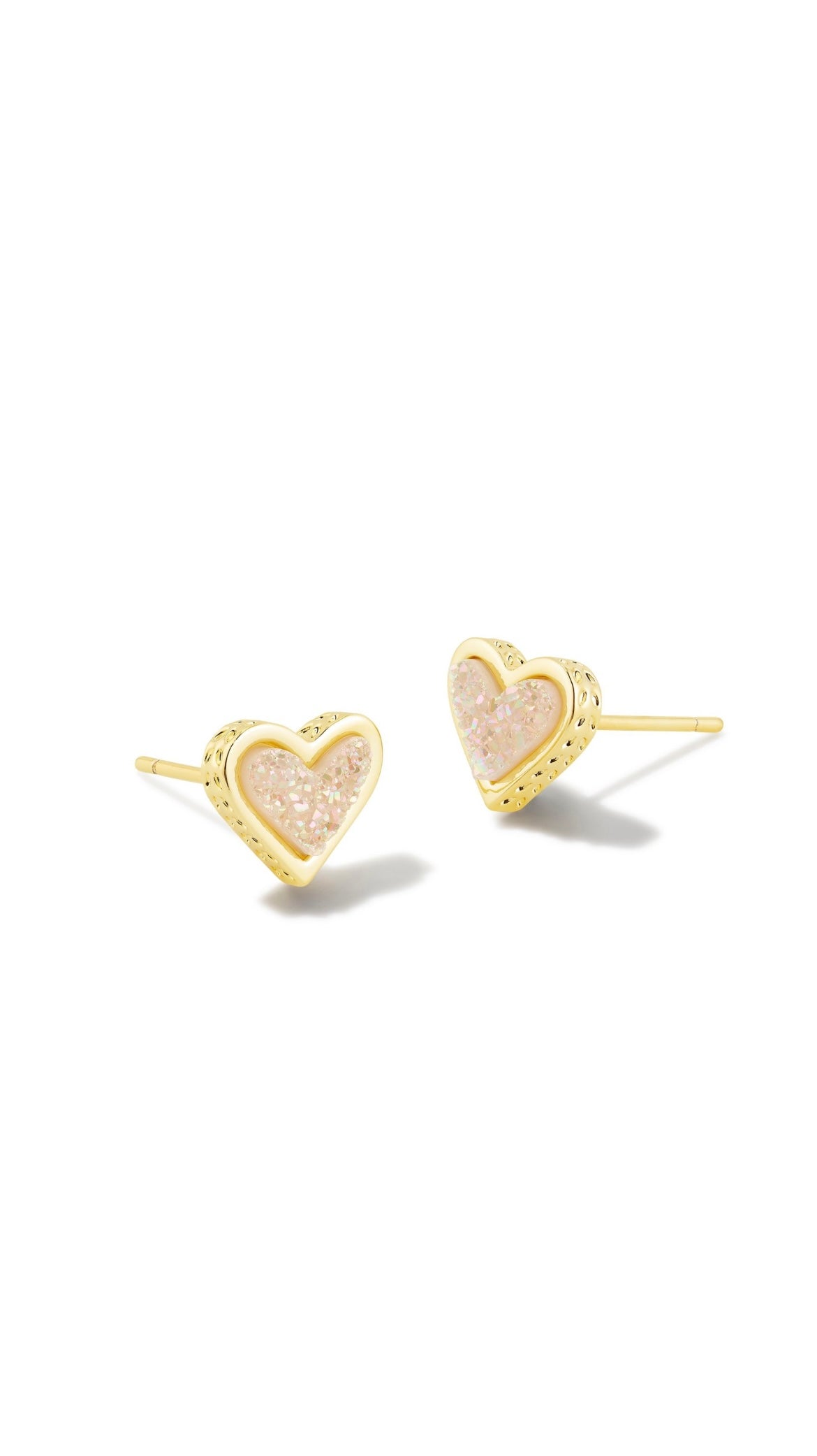 KENDRA SCORT FRAMED ARI HEART STUD EARRINGS