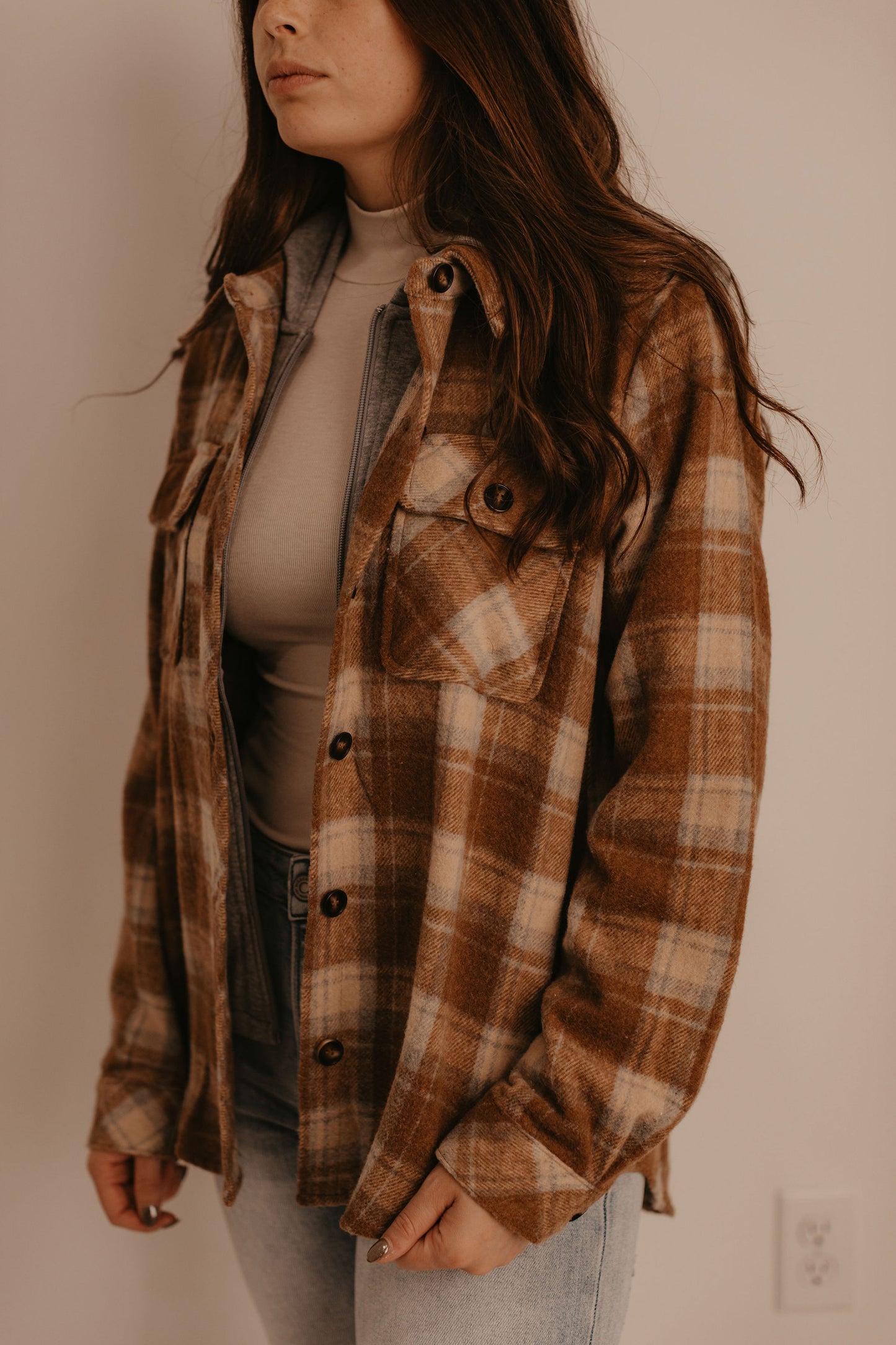PENNY PLAID HOODED SHIRT