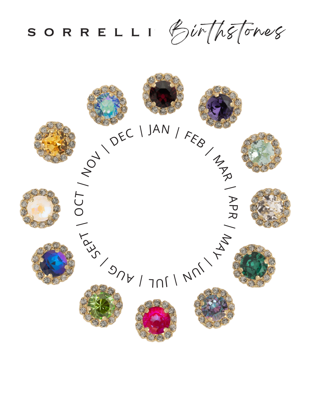 SORRELLI HAUTE HALO EARRINGS BIRTHSTONE