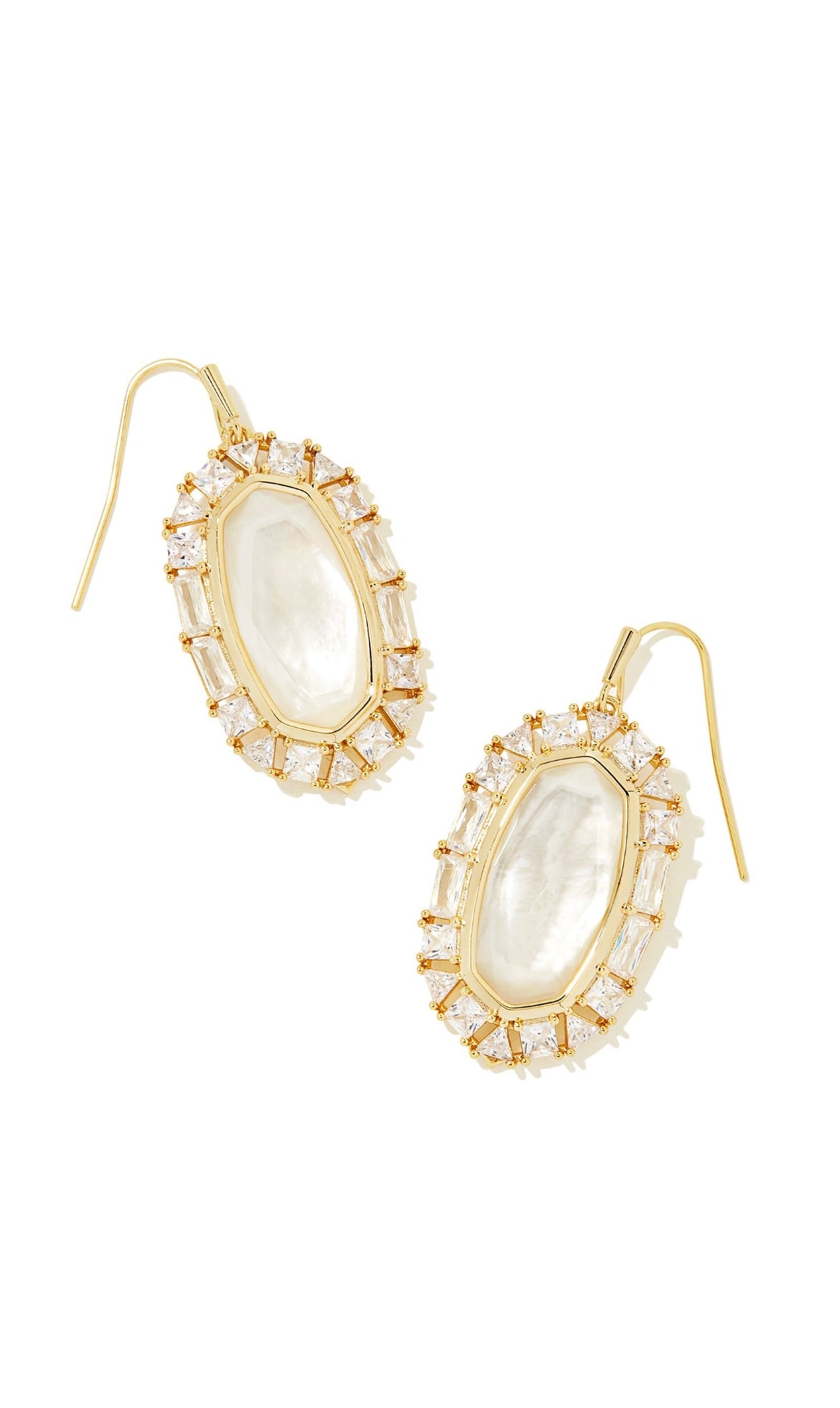 KENDRA SCOTT ELLE CRYSTAL FRAME DROP EARRINGS