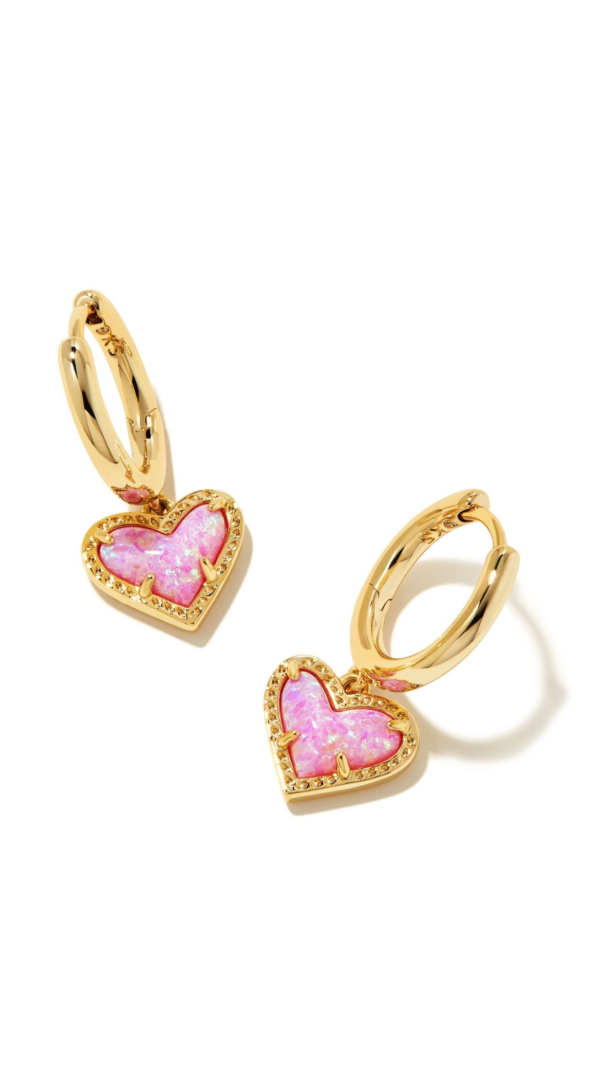 KENDRA SCOTT ARI HEART HUGGIE EARRINGS