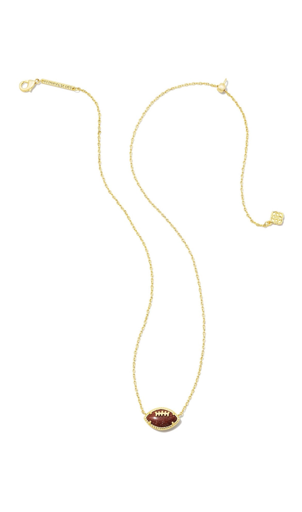 KENDRA SCOTT FOOTBALL SHORT PENDANT NECKLACE