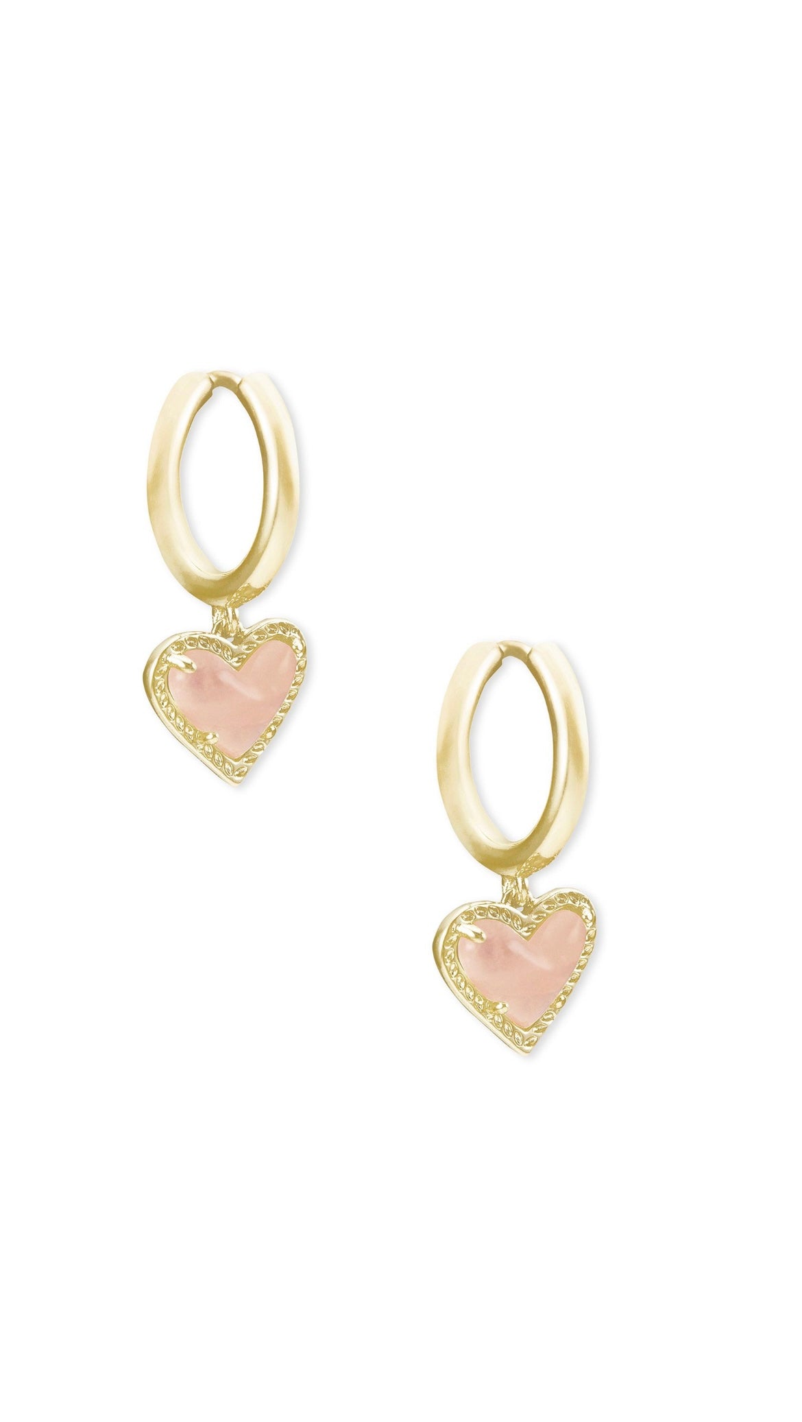 KENDRA SCOTT ARI HEART HUGGIE EARRINGS