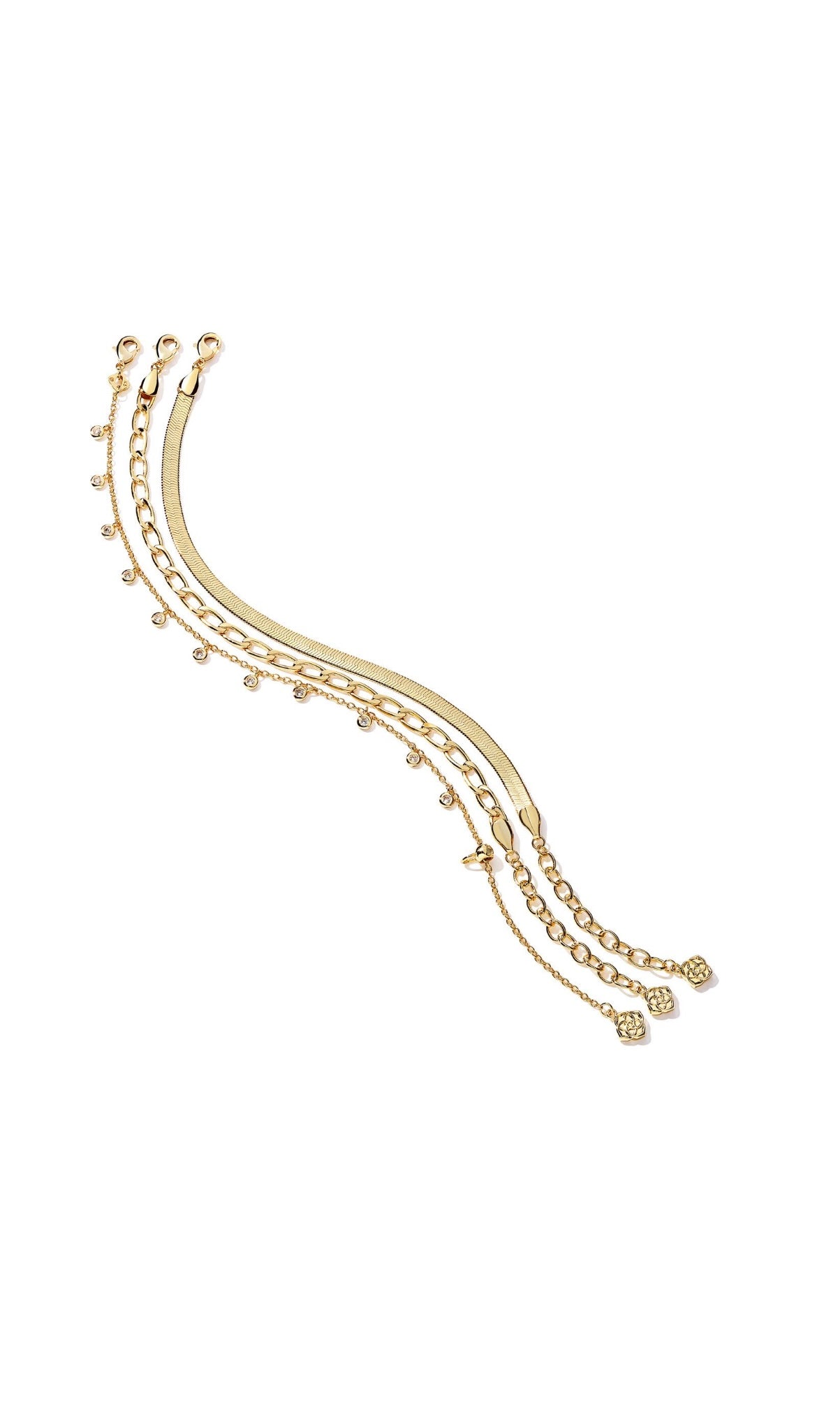 KENDRA SCOTT KASSIE SET OF 3 CHAIN BRACELETS