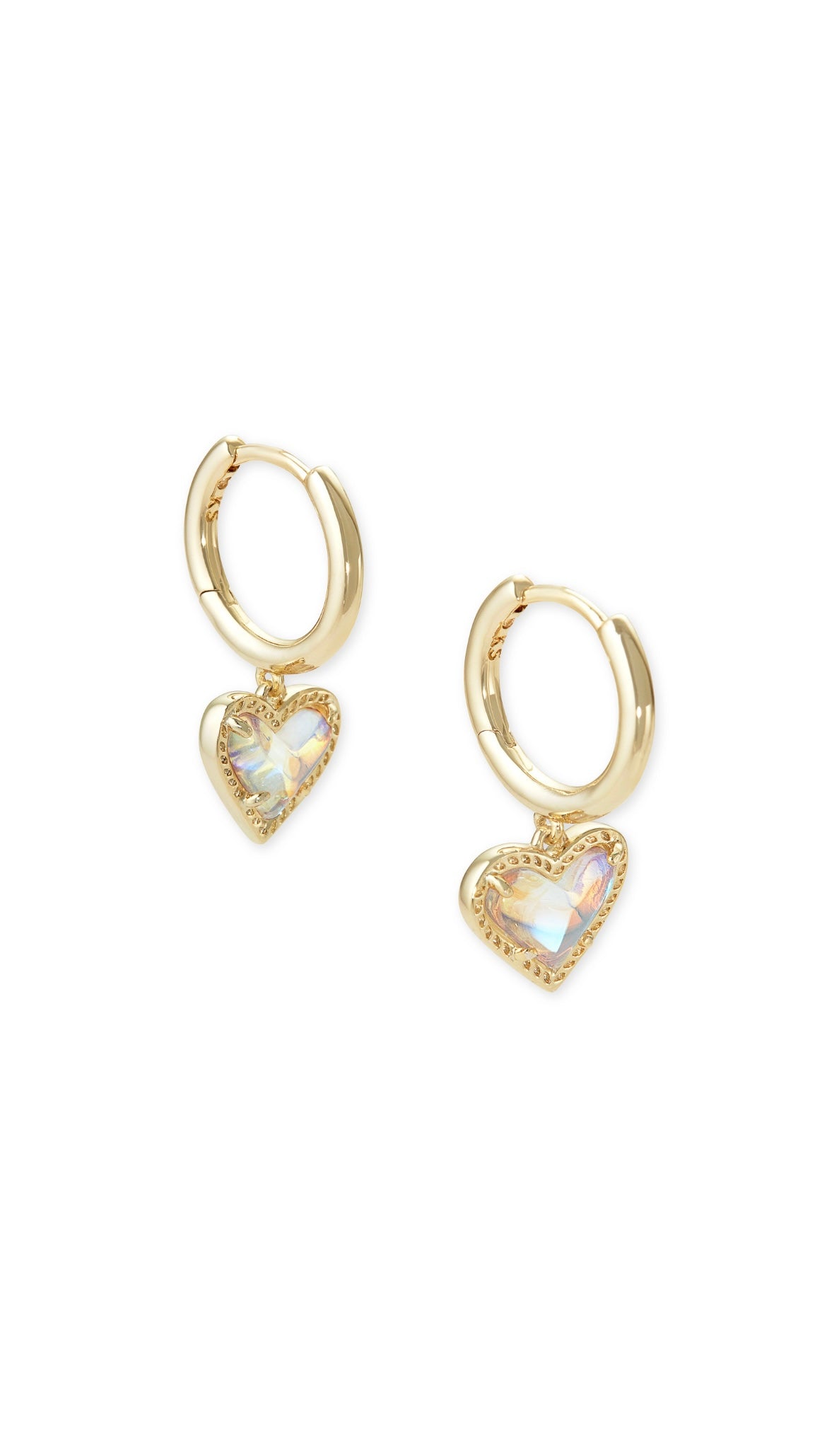 KENDRA SCOTT ARI HEART HUGGIE EARRINGS