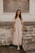 EMBROIDERED SMOCKED MAXI DRESS