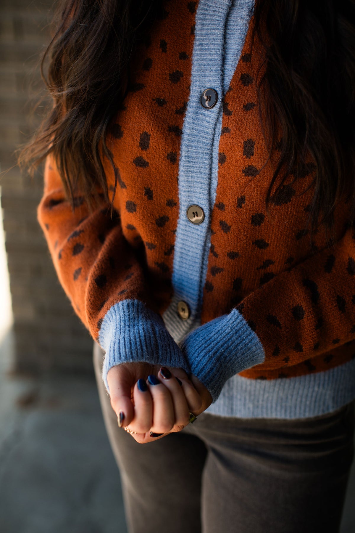 FAWN PATTERNED SWEATER CARDI