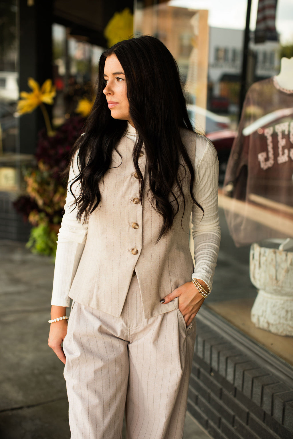 REN PINSTRIPE VEST