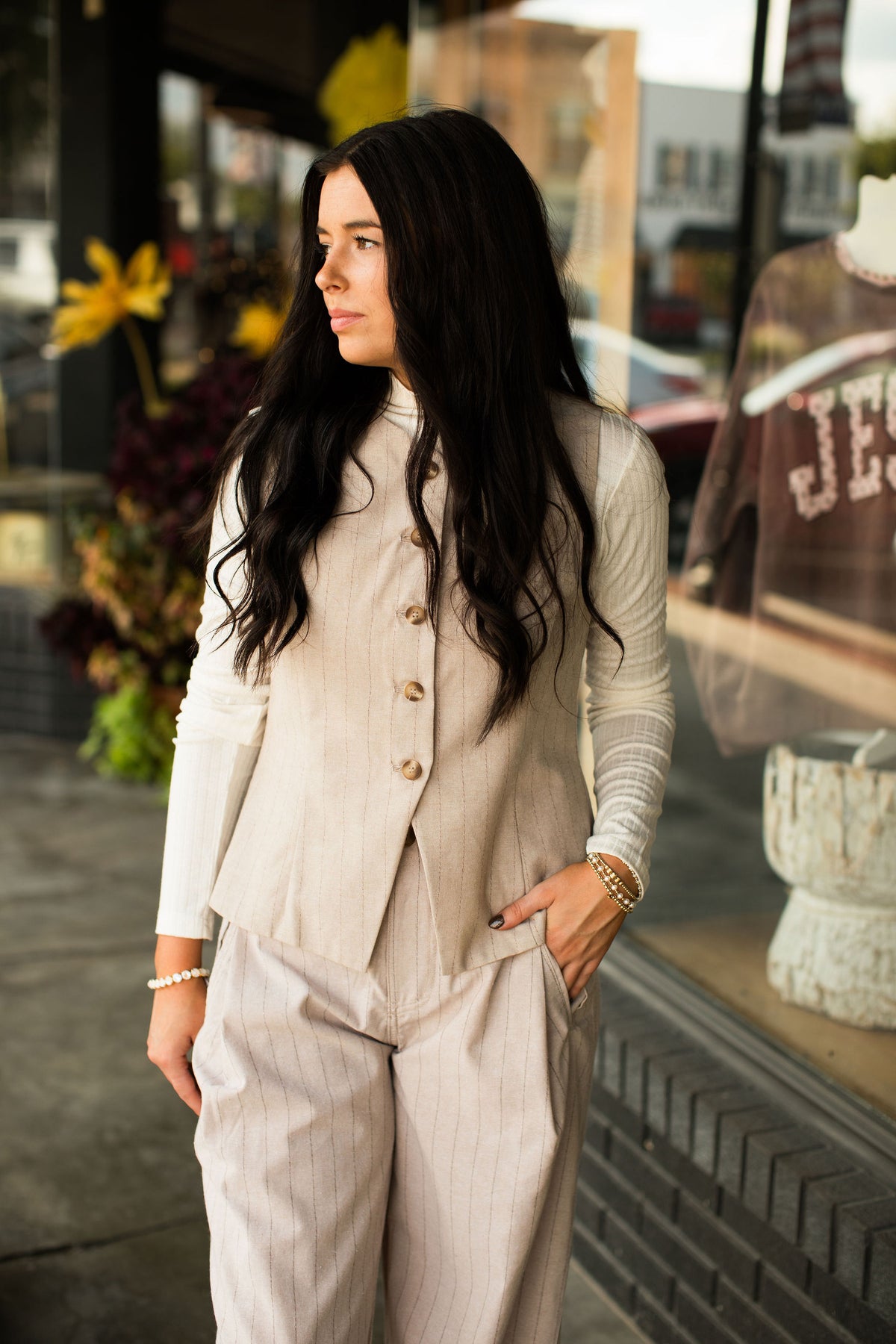 REN PINSTRIPE VEST