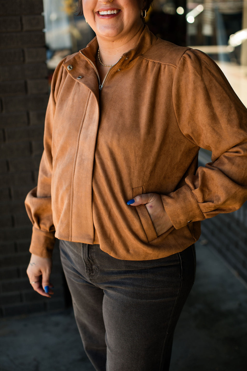 JORDAN SUEDE MOCK JACKET