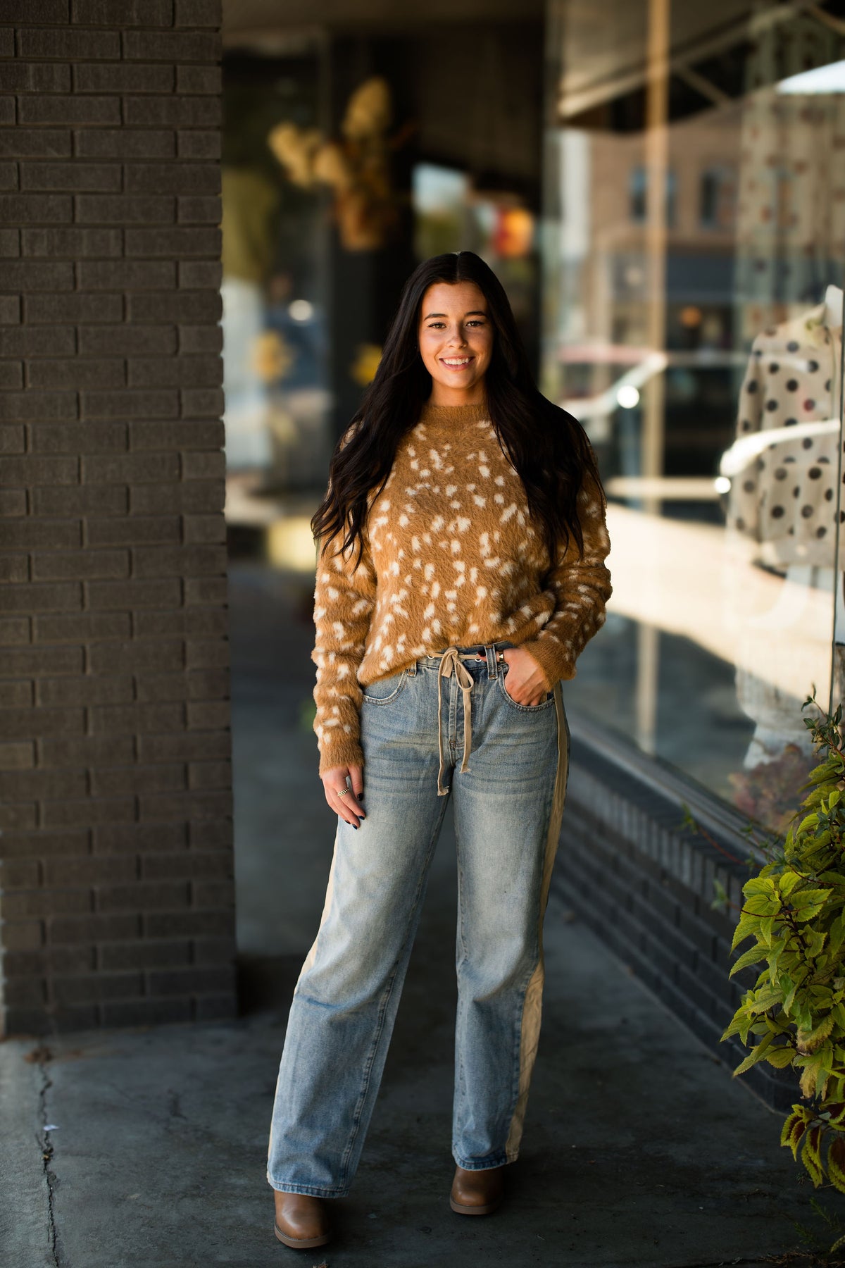 SOFT FUZZY FAWN SWEATER