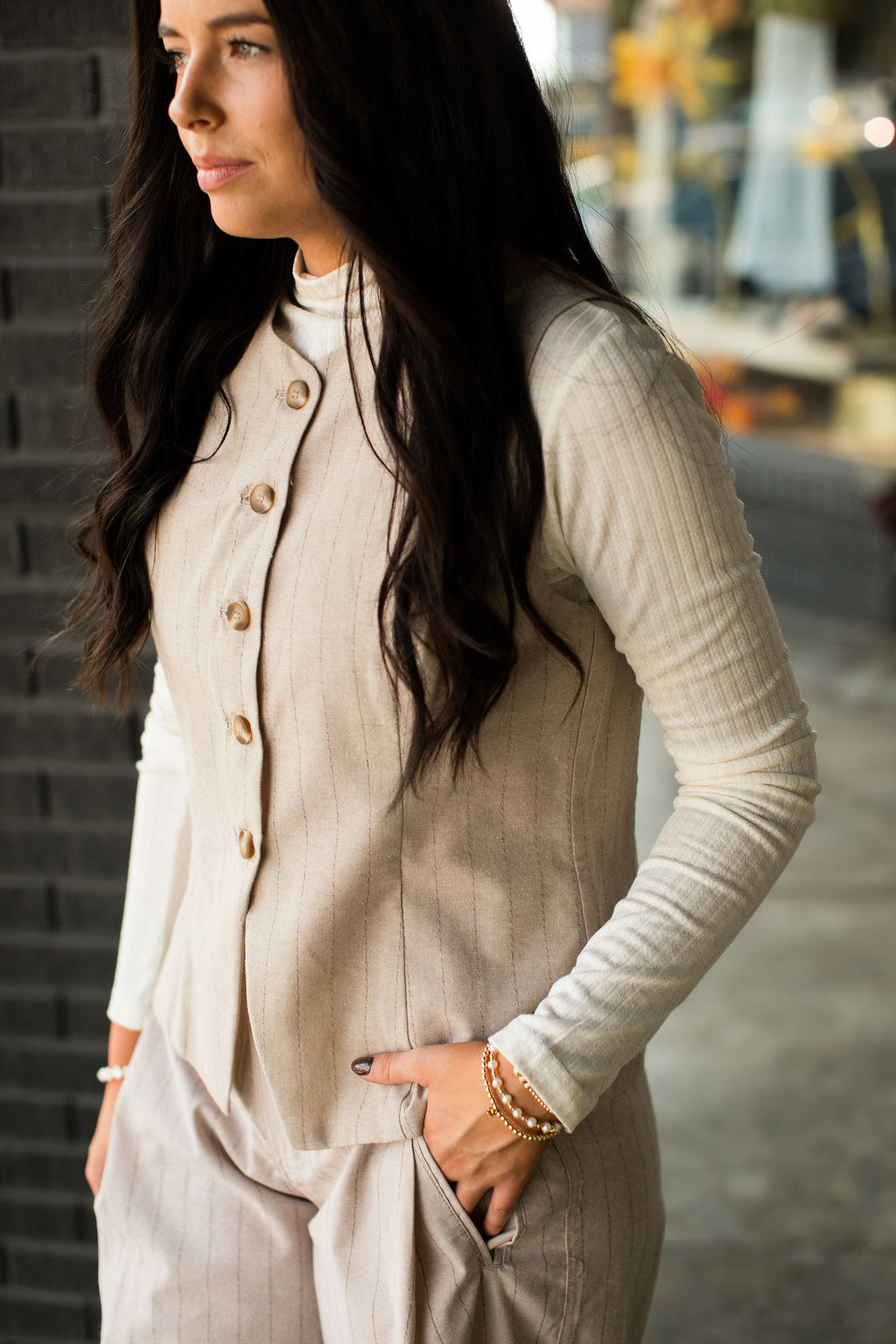 REN PINSTRIPE VEST