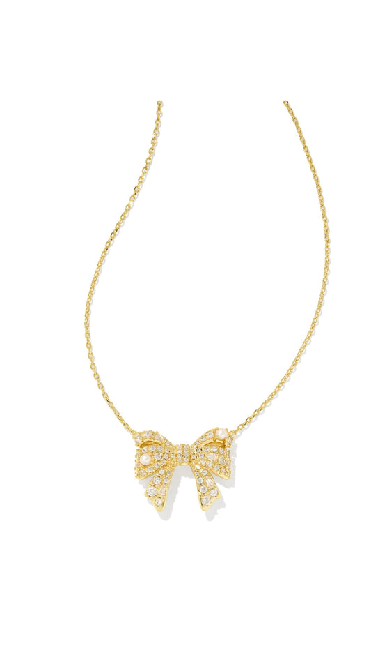 KENDRA SCOTT KRISTA BOW PENDANT NECKLACE