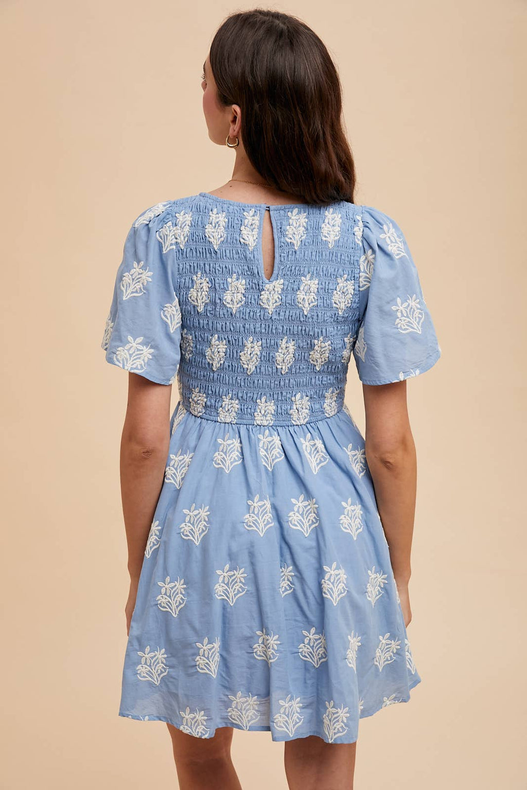 POPPY EMBROIDERED MINI DRESS