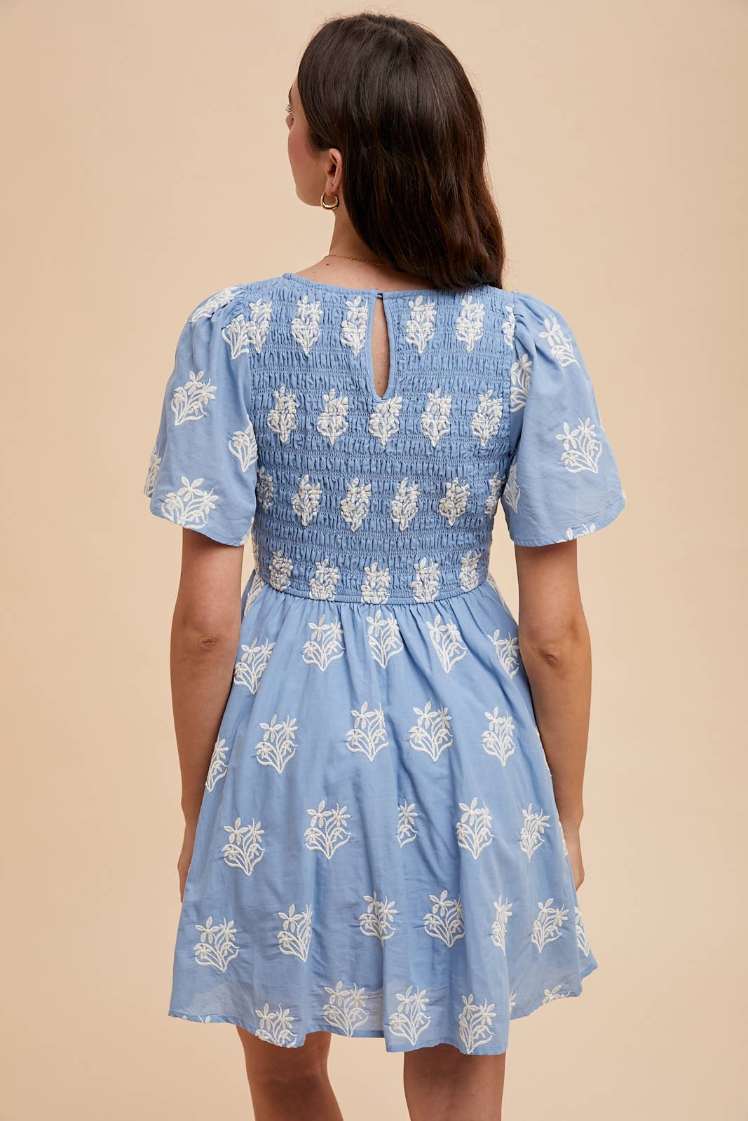 POPPY EMBROIDERED MINI DRESS