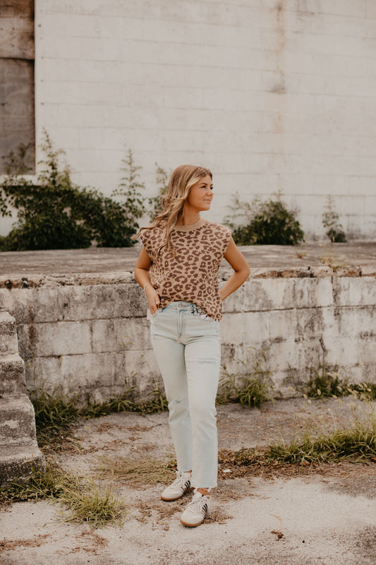 LEAH LEOPARD SWEATER VEST
