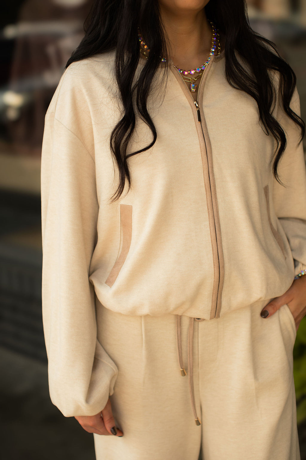 SILVIE SUEDE BUBBLE JACKET