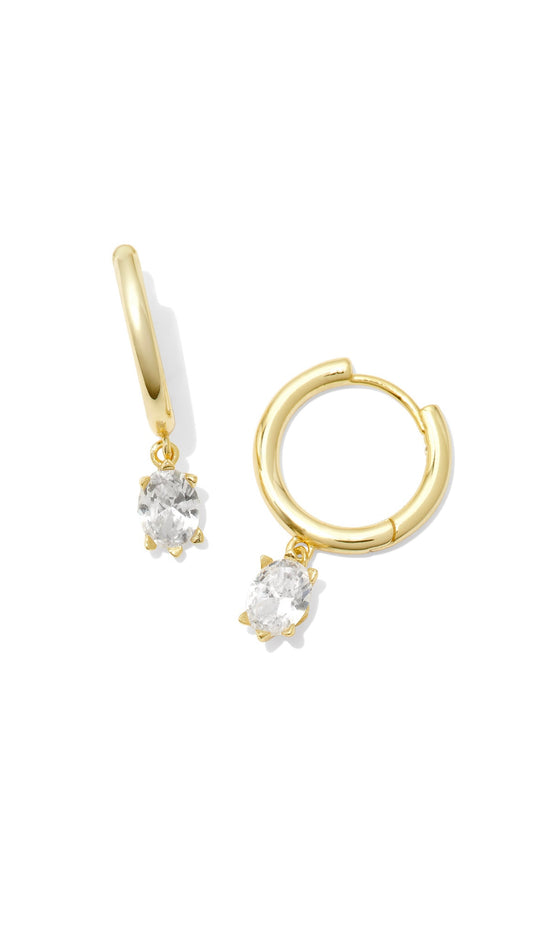 KENDRA SCOTT CAILIN SINGLE STONE HUGGIE EARRINGS