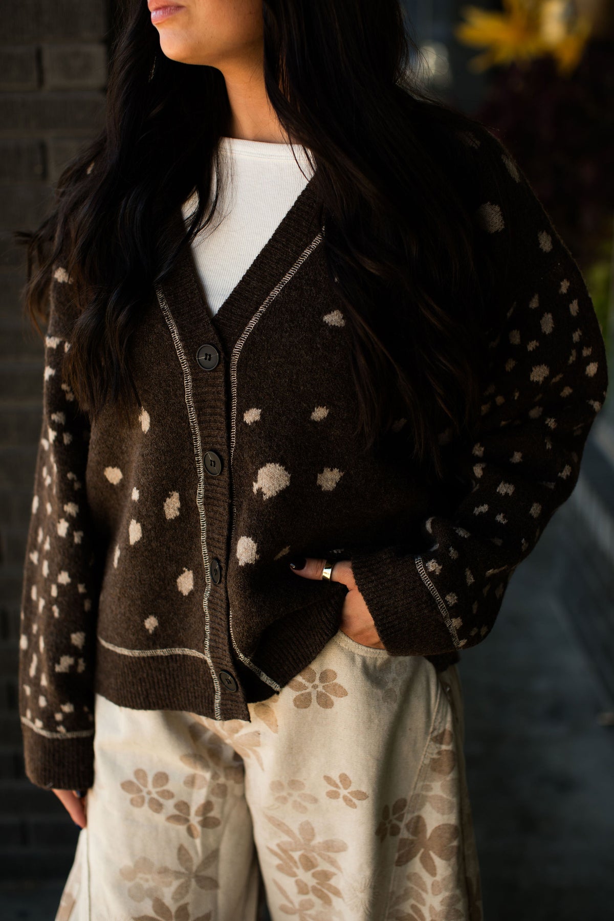 FAWN BUTTON CARDI