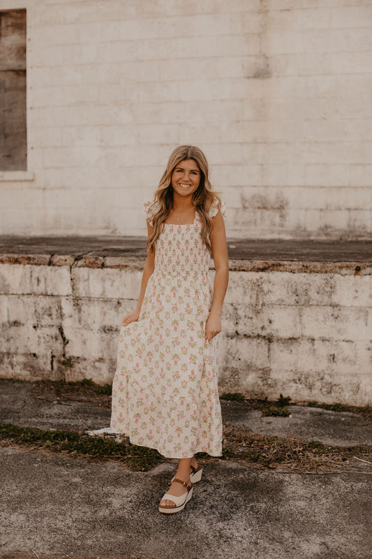 CHLOE FLORAL MIDI DRESS