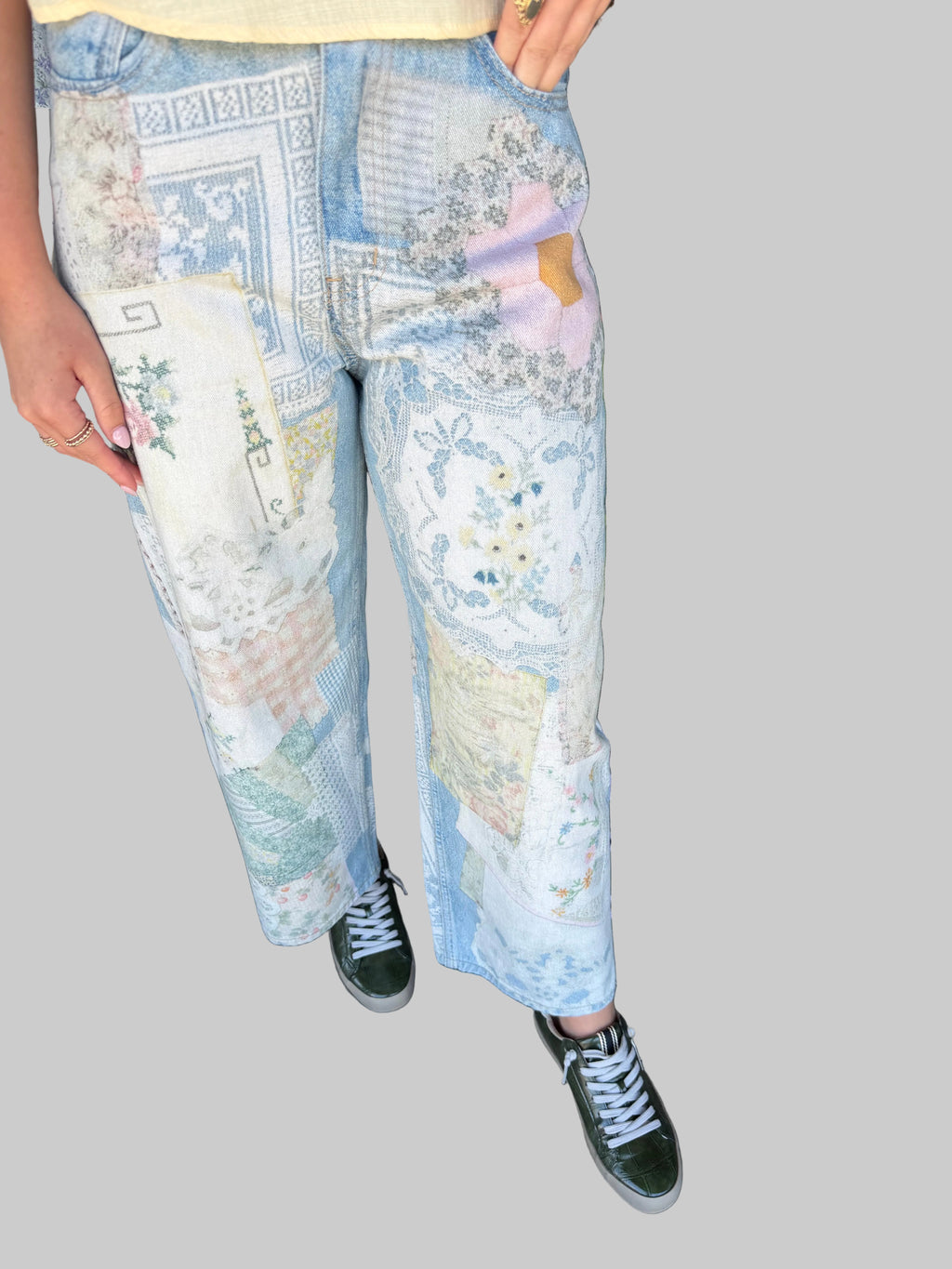 JOSIE PATCHWORK DENIM JEANS