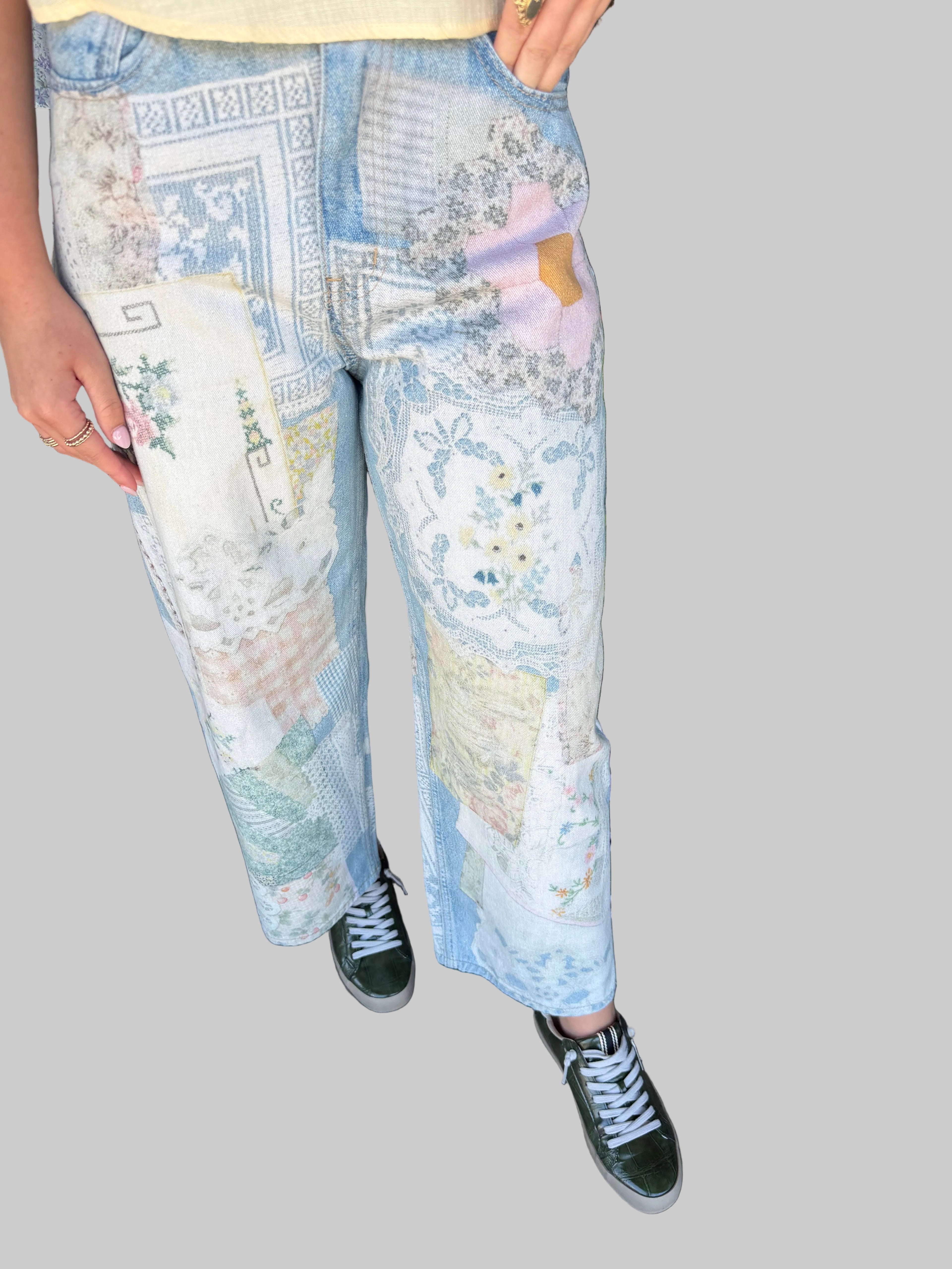 JOSIE PATCHWORK DENIM JEANS