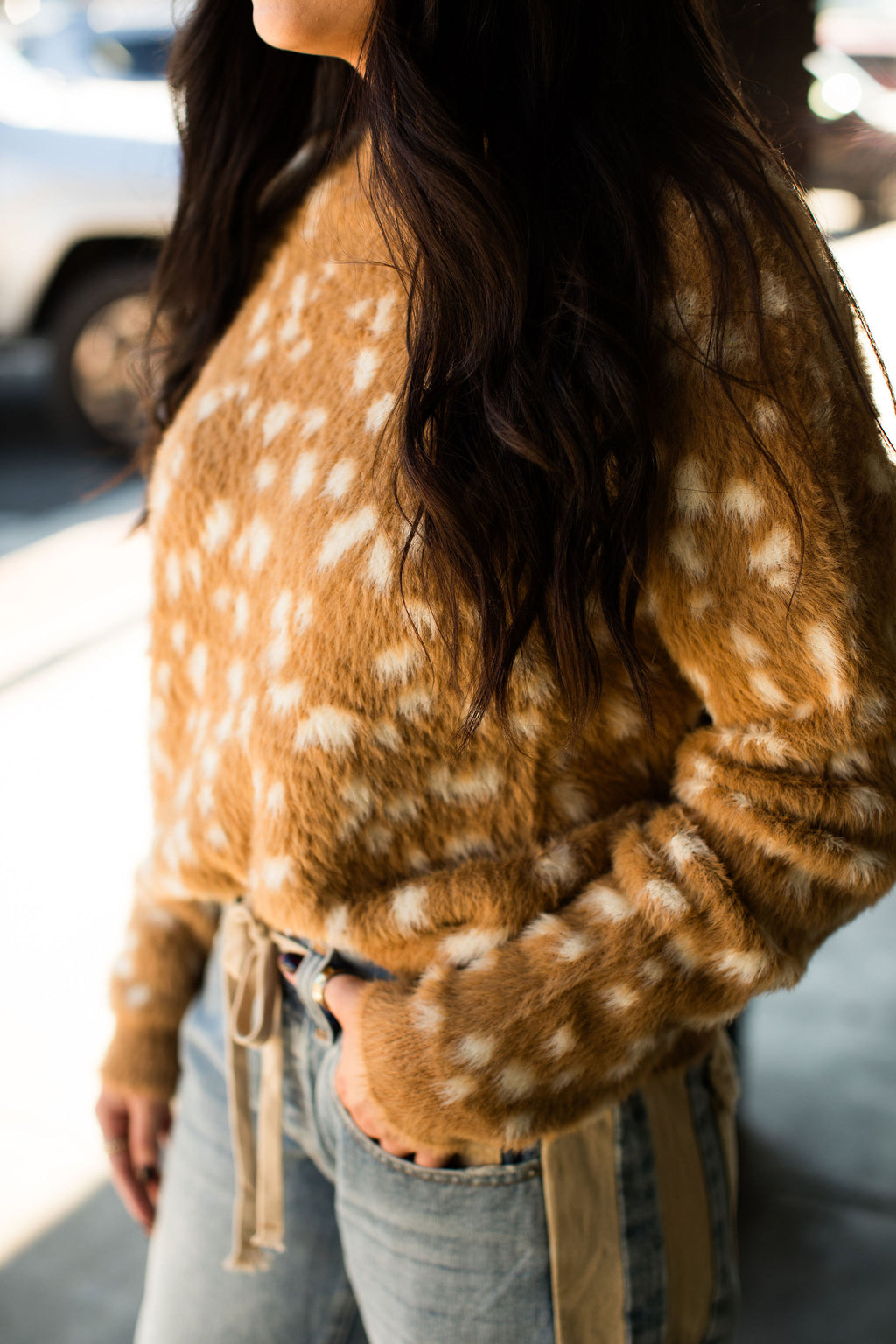 SOFT FUZZY FAWN SWEATER