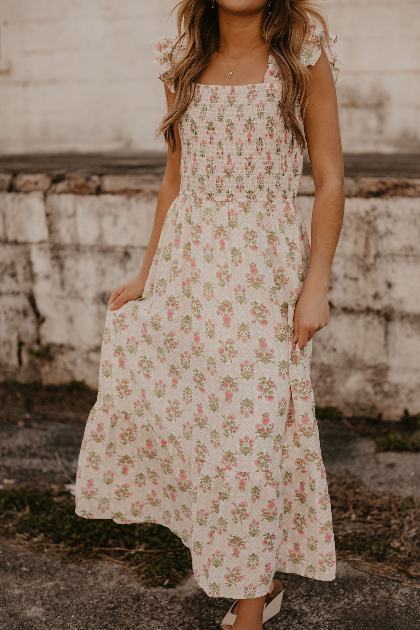 CHLOE FLORAL MIDI DRESS