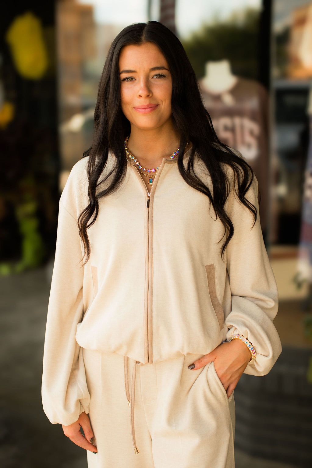 SILVIE SUEDE BUBBLE JACKET