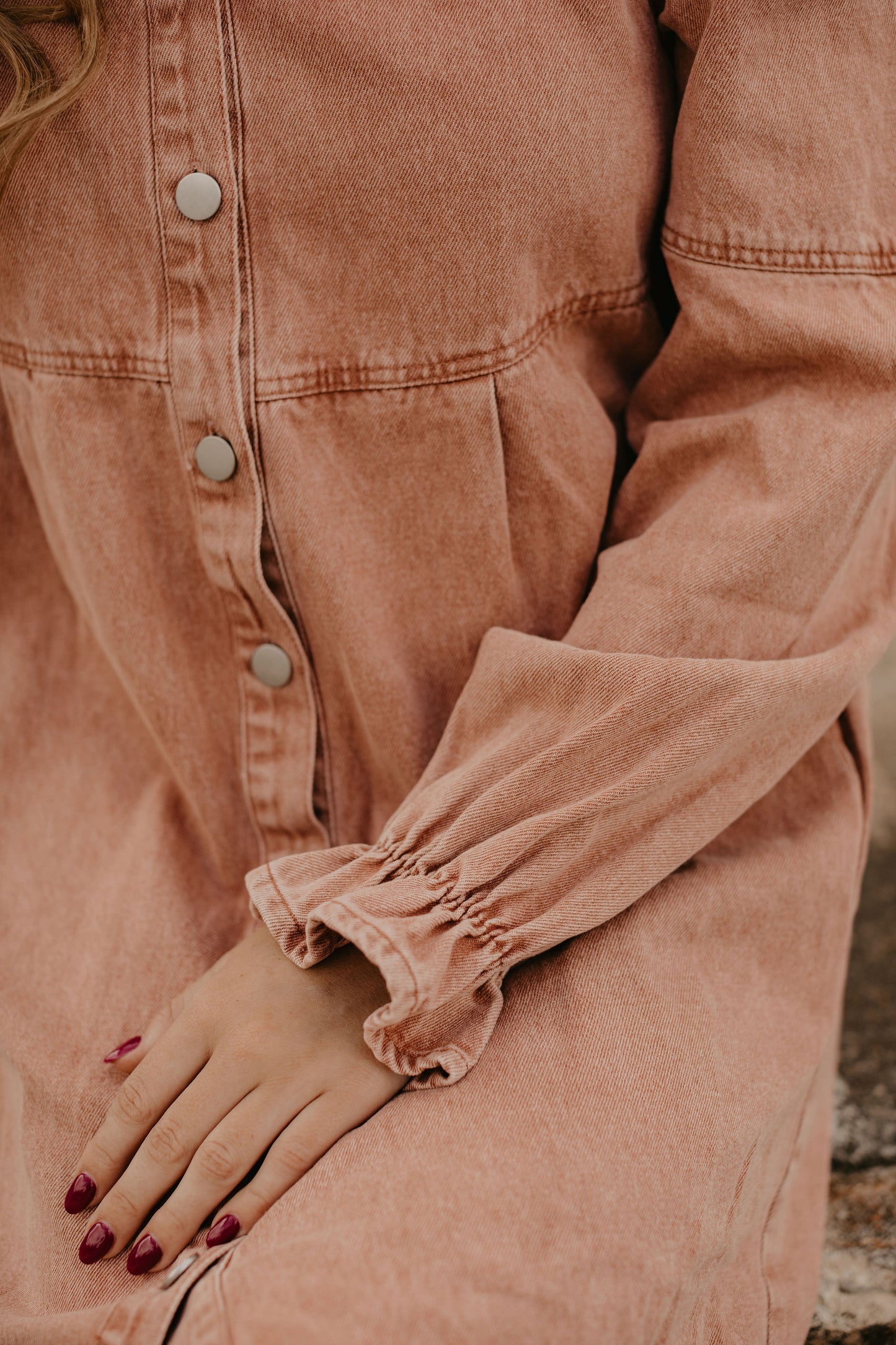 ALL FOR COLORED DENIM DRESS