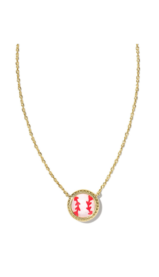 KENDRA SCOTT BASEBALL SHORT PENDANT NECKLACE