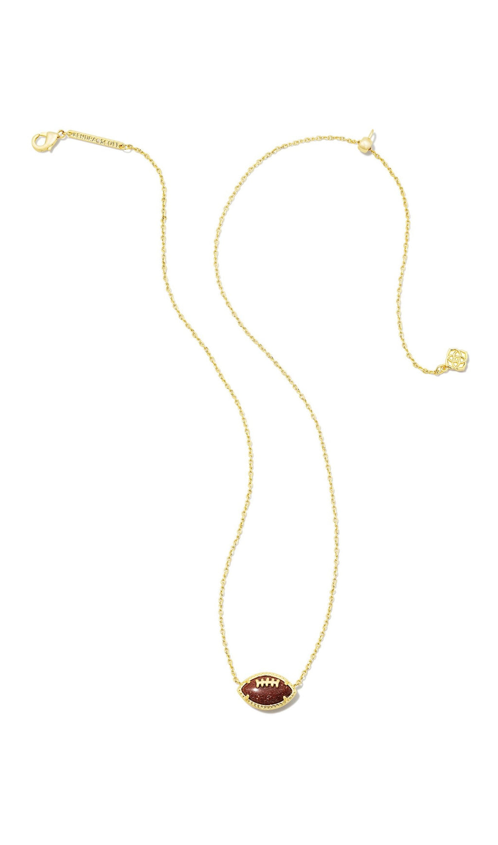 KENDRA SCOTT FOOTBALL SHORT PENDANT NECKLACE