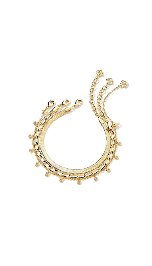 KENDRA SCOTT KASSIE SET OF 3 CHAIN BRACELETS