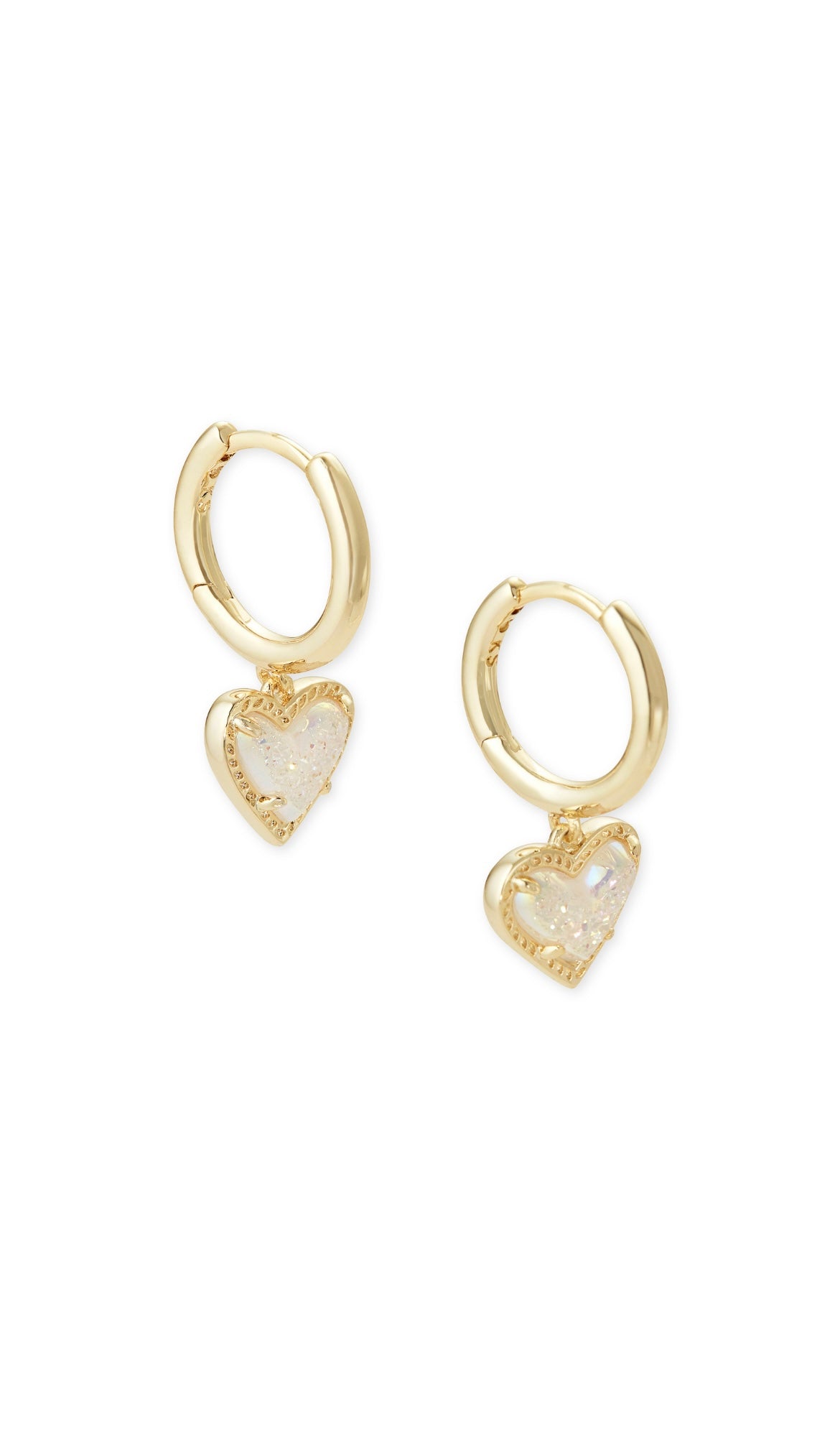 KENDRA SCOTT ARI HEART HUGGIE EARRINGS
