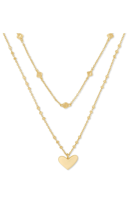 KENDRA SCOTT ARI HEART MULTI STRAND NECKLACE
