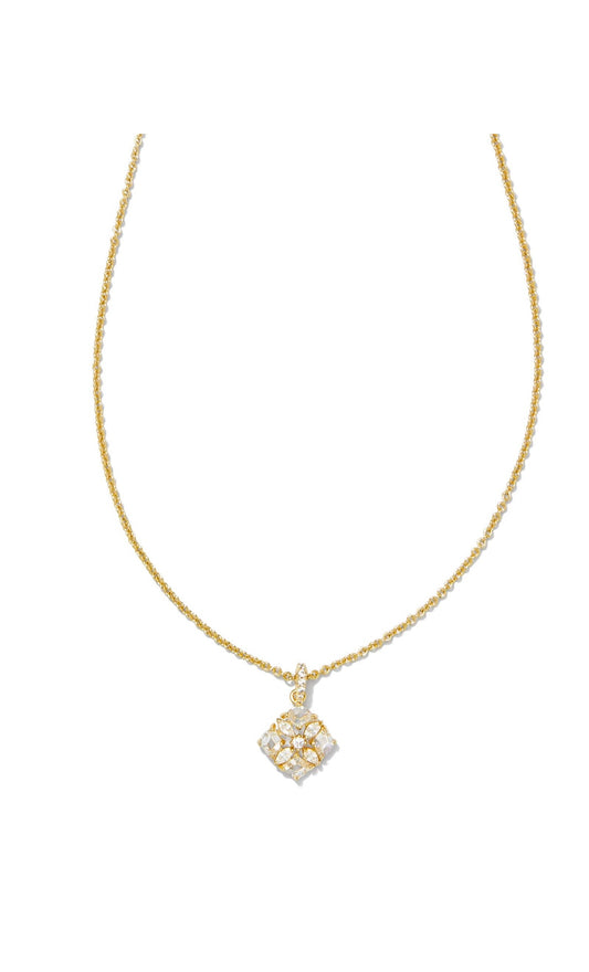 KENDRA SCOTT DIRA CRYSTAL SHORT PENDANT NECKLACE