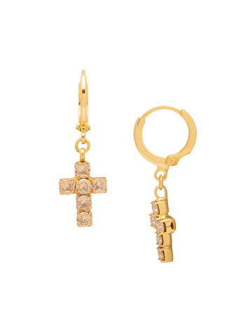 SORRELLI CARLY CROSS HUGGIE HOOP EARRINGS