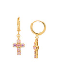 SORRELLI CARLY CROSS HUGGIE HOOP EARRINGS